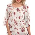 thumbnail image 1 of Camiseta de gasa informal, camiseta de cuello redondo para mujer, camiseta de gasa para mujer, camiseta de gasa de media manga, compacta y ligera, 1 of 5