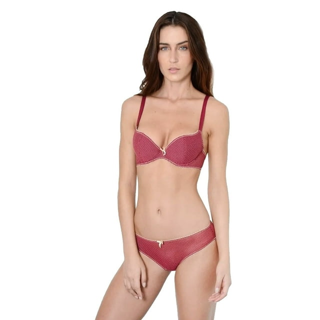 Coordinado Brasier y Pantaleta Adda Lingerie Modelo Bella, Brasier copa ligera, Colores vino o negro