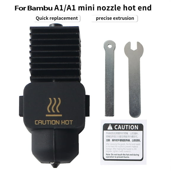 3D Printer 0.4mm Hotend for Bambu Lab A1/A1 Mini,  Head Hot End Heating Block Kit with 0.4mm Hardened Steel Nozzle s for Bambu Lab A1/A1 Mini