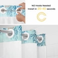 thumbnail image 2 of No Hook Shower Curtains with Snap-in Liner Set, Coastal Turtle Blue Waterproof Hotel Style Bathroom Shower Curtain, Summer Beach Nautical Coral Starfish Breathable Mesh Top Bath Curtains 72''x84'', 2 of 9