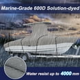 thumbnail image 6 of 600D Marine Grade Fade and Tear Resistant Trailerable T-Top Boat Cover, Heavy-Duty Waterproof and UV-Proof TTOP Boat Storage Cover, Grey (24'-26' Long (Beam Width up to 112")), 6 of 6