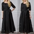 thumbnail image 2 of Vestido vintage de verano euroamericano de los años 50 para mujer, corte A, falda de organza a cuadros, talla grande, manga corta, vestido de una pieza con burbujas - Talla 2XL, 2 of 7