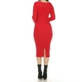 thumbnail image 3 of White Mark Women's Long Sleeve Rib Midi Sweater Dress, 3 of 6