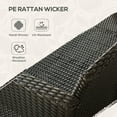 thumbnail image 4 of 5-Piece Patio Furniture Set with PE Rattan Three-Seater Sofa, Armchairs, Footstools, Cushions, Deep Coffee, 4 of 7