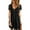 Black, variant on USSUMA Womens Summer Dresses Summer Dress Short Sleeve Crew Neck Casual Solid Color Button Maxi Dress Elegant Skirts Comfortable Dress Camping Sale Black Dress Size-L