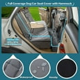 thumbnail image 4 of Car Dogs All Covered Back Seat Cover with Mesh Window, Bench and Hammock Combination Detachable Pet Seat Cover Suitable for Most Vehicles (Grey, Standard), 4 of 14