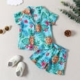 thumbnail image 2 of Kids Toddler Boys Shorts Set Casual Short Sleeve Cartoon Pineapple Prints T Shirt And Shorts Set Gentleman Two Piece Clothes Set Summer Outfits,Size 12 Months 18 Months, 2 of 6
