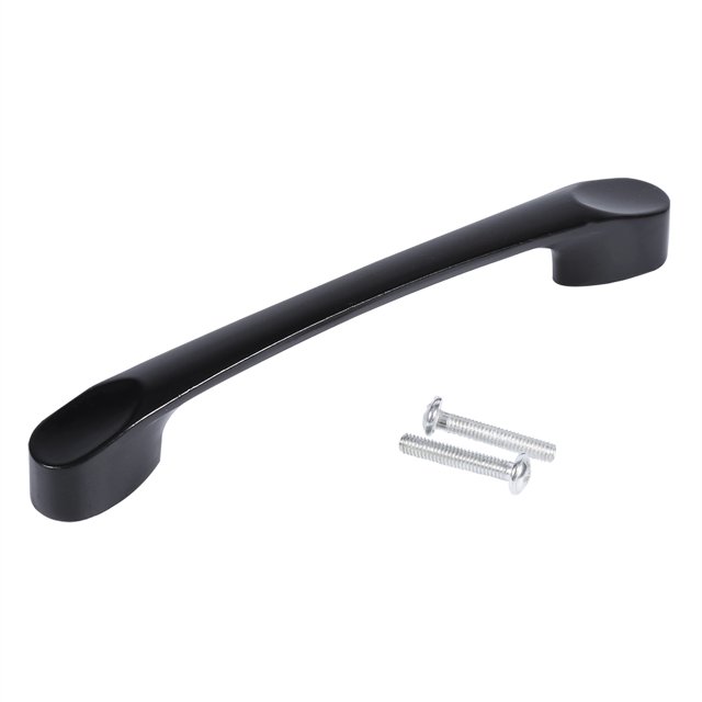 Manija de puerta de arco, armario de cocina, cajón, tirador de aleación de Zinc negro, Hardware de 128mm