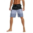 thumbnail image 2 of Nonwe Men's Beachwear Quick Dry Holiday Drawstring Striped Board Shorts Gray 40, 2 of 6