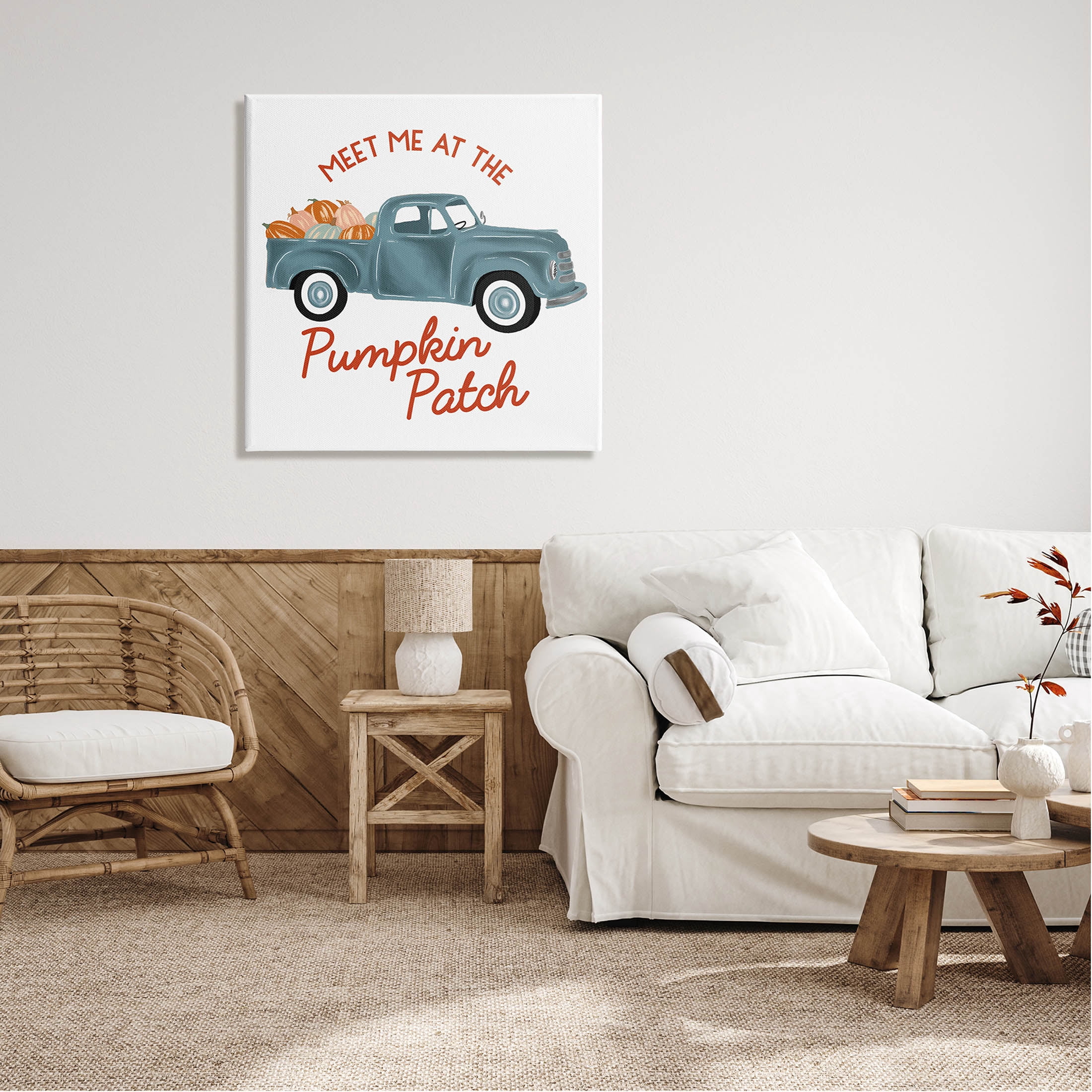 Stupell Industries Seasonal Meet Me Pumpkin Patch Graphic Art Gallery Wrapped Canvas Print Wall Art, Design by The Saturday Evening Post