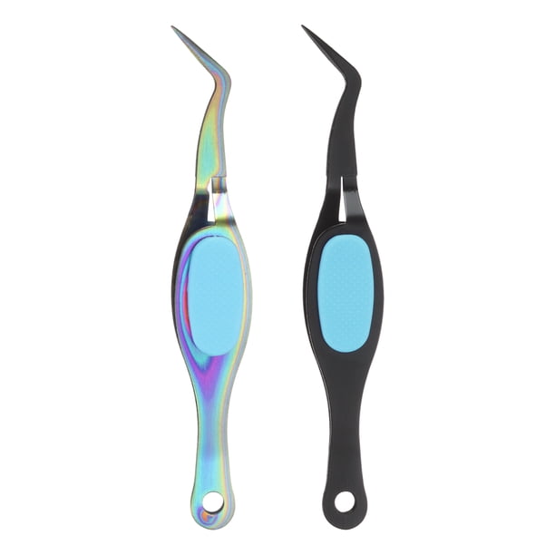 Uxcell 2 Pcs Pinzas de Manualidades Curvadas de Acero Inoxidable con Bloqueo Cruzado para DIY