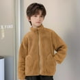 thumbnail image 4 of Kids Plush Winter Coat Girls Teddy Fleece Trench Coats Toddler Warm Faux Fur Jacket Sherpa Thermal Thick Jackets Fluffy Fuzzy Outerwear Zip Up Hoodies with Pockets, 4 of 7