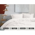 thumbnail image 4 of Ruvanti King  Size Cotton Duvet Cover Set - Off White 3 Pieces with Button Closure, 106x96 inches, 4 of 7