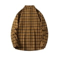 thumbnail image 3 of IYTR Men's Plaid Flannel Shirt Button Down Long Sleeve Regular-Fit Shacket Jacket Lapel Checked Casual Loose Shirts (Yellow,XXL), 3 of 7