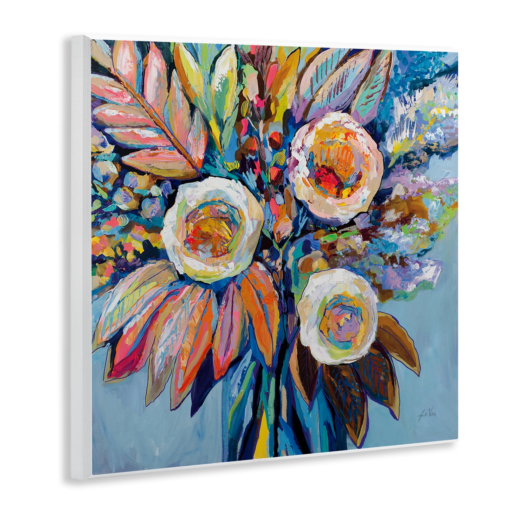 Stupell Industries Wonderment Bold Bouquet Botanical & Floral Painting Unframed Art Print Wall Art, 12 x 12