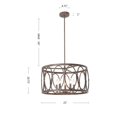 thumbnail image 3 of CHLOE Lighting NAVY Farmhouse 5 Light Antique Wood Finish Ceiling Pendant 21" Wide, 3 of 3