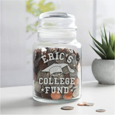 Personalized College Fund Glass Jar