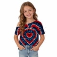 thumbnail image 6 of SGFCWSX Girls T Shirts One Shoulder Short Sleeve American Flag Print Casual Loose Fit Fashion Tops for Kids Multicolor Size 7, 6 of 9