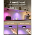thumbnail image 4 of 2400mAh USB Rechargeable Puck Lights with Remote Control, Black RGB Battery Operated Tap Light Stick on Push LED Under Cabinet Lighting Wireless Magnetic For Kitchen Counter Shelf Closett, 4 of 11