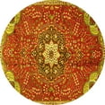 thumbnail image 1 of Ahgly Company Machine Washable Indoor Round Persian Yellow Traditional Area Rugs, 4' Round, 1 of 4