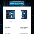 thumbnail image 6 of YEAH MAGIC Sword V Gaming PC Case,Seamless Tempered Glass Front & Side Panels, 360mm Radiator Support, Mid-Tower ATX PC Case, 6 of 7