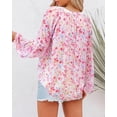 thumbnail image 3 of BTFBM Blouses for Women Dressy Casual Floral Summer Boho Tops V Neck Lightweight Long Sleeve Shirts Spring Clothes, 3 of 7