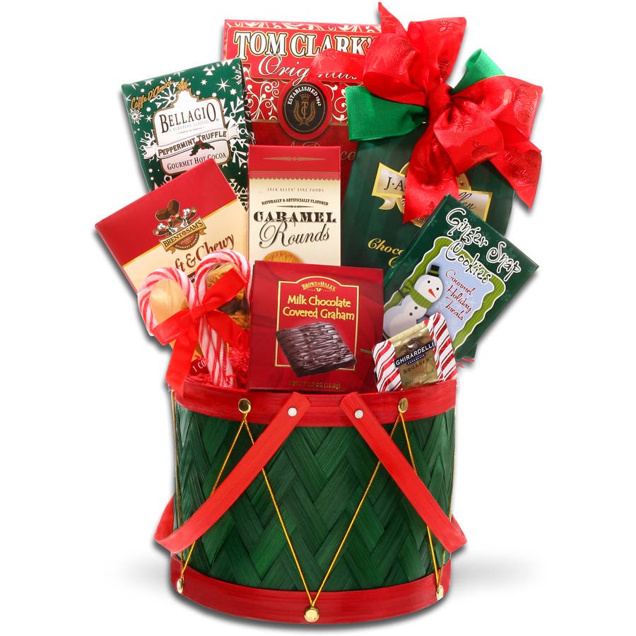 Alder Creek Large Holiday Cookie Drum Gift Basket, 9 pc