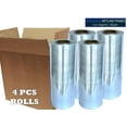 thumbnail image 3 of 20"x5000' Stretch Film/ Pallet Wrap 4 Machine Rolls 80 Gauge Industrial Strengh 20 Microns Clear Cling Durable Adhering Packaging for Moving Heavy Duty Shrink Wrap Film by WholesaleArtsFrames-com, 3 of 6