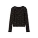 thumbnail image 1 of Camiseta de Manga Larga con Cuello Henley Acanalada para Niñas GAP Negra con Estampado Floral Talla L, 1 of 2