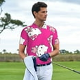 thumbnail image 4 of Lsque Sanrio Pattern Golf Shirts for Men Dry Fit Print Moisture Wicking Performance Short Sleeve Polo Shirt-Large, 4 of 7