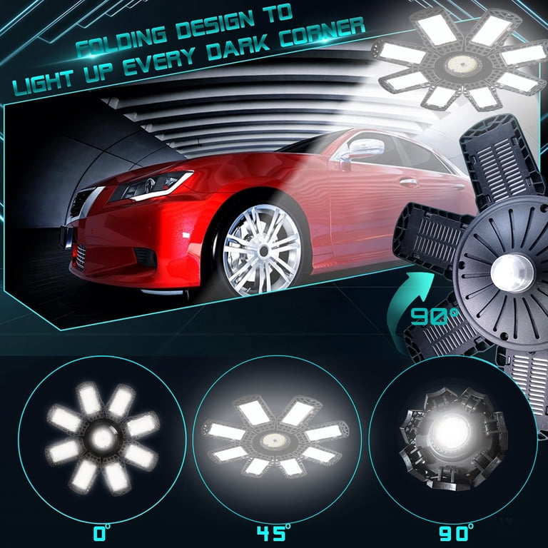 32000LM 6500K LED Garage Lights Ceiling Light with 8 Adjustable