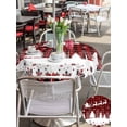 thumbnail image 4 of Outdoor Tablecloth with Umbrella Hole and Zipper, Red Plaid Christmas Round Table Cloth 54 Inch Waterproof Tablecloth, Xmas Elk Tree Snowflake Forest Picnic Table Cover for Patio Camping, 4 of 7