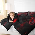 thumbnail image 4 of Manfei Game Console Full Size Comforter Sets,Gamer Gaming Bedding Comforter Set,Red Black Grid Bedding Sets,Breathable Bedroom Decorative Reversible,3 Pieces, 4 of 8