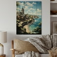 thumbnail image 2 of Designart "Coastal Village in Brittany French Coastal Beauty II" Nautical & Beach Print on Natural Pine Wood, 2 of 5