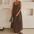 thumbnail image 5 of Womens Maxi Dress Contrast Trim Spaghetti Straps Summer Outfits Travel Vacation Sleeveless Long Dresses Long Sleeve Summer Dresses Loose Summer Dress Midi Summer Dresses for Women Cute for Women Lon, 5 of 7