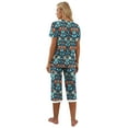 thumbnail image 7 of MINTREUS Womens Pajamas Short Sleeve Sleepwear Tops and Capri Pants Pjs Print Pajama Sets S-2XL, 7 of 7