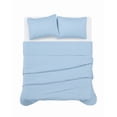 thumbnail image 3 of Cannon Heritage Solid 100% Microfiber Polyester Breezy Blue 3-Piece Full/Queen Quilt Set, Solid Casual themed, Adult Bedding, OEKO-TEX Certified, 3 of 6