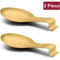 thumbnail image 2 of GoXteam Stainless Steel Gold Spoon Rest for Kitchen Counter, Spoon Holder for Stove Top, Spatula Rest, Gold Cooking Utensil, Gold Kitchen Accessories (Gold 2PCS), 2 of 7