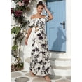 thumbnail image 2 of OYYN Womens Off Shoudler Boho Dresses Summer Casual Vacation Beach Flowy Sundress, 2 of 5