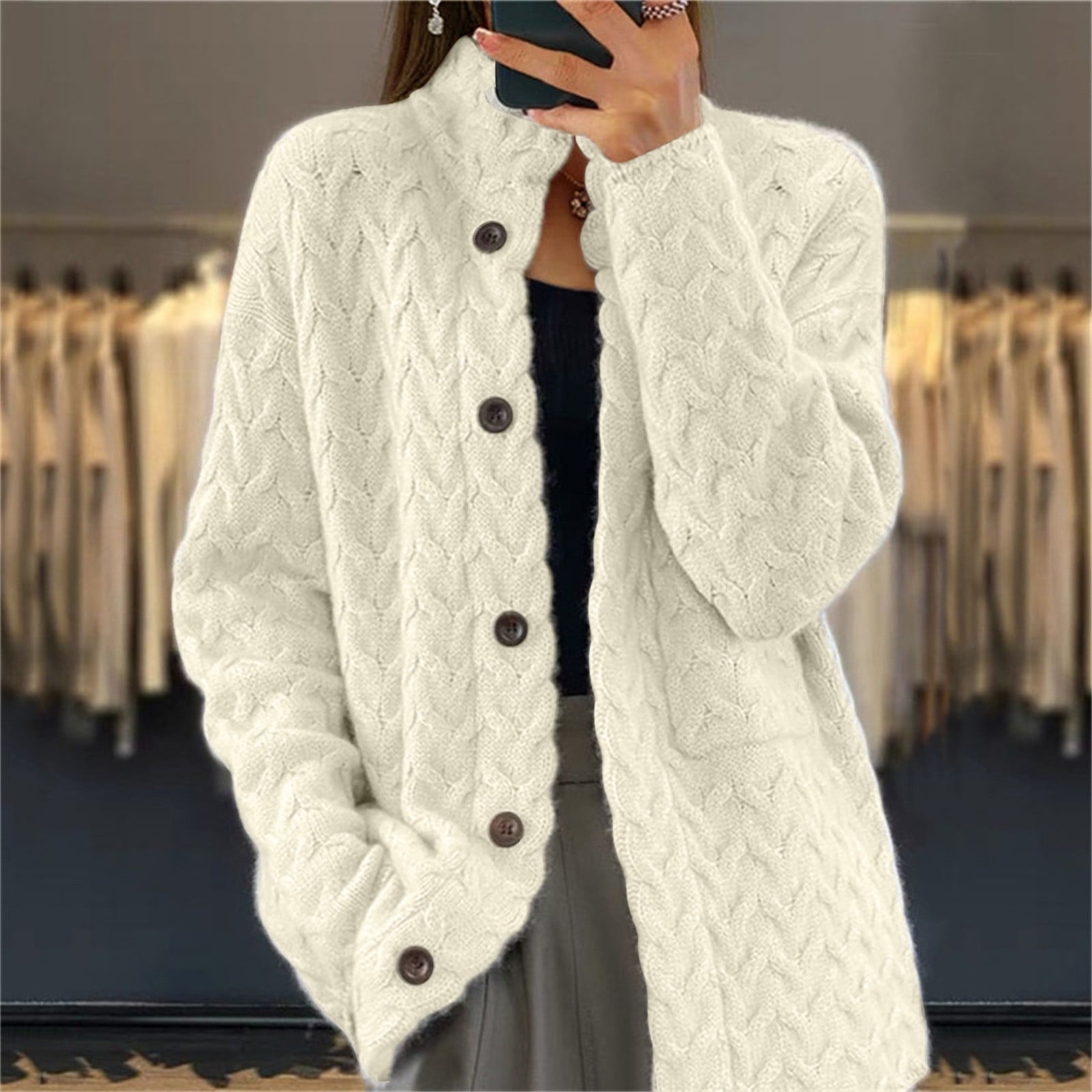 Eytino Hooded Cardigan Sweaters for Women Long Sleeve Button Down