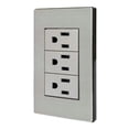 thumbnail image 2 of Placa De Acero Inox 3 Contactactos Aterrizados ADIR 4681 negro, 2 of 2
