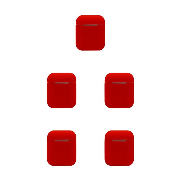 stanreset For Wireless Earphone Storage Box Life Waterproof Shockprood Dust -proof Silicone Protective Case red 5PCS