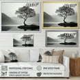 thumbnail image 4 of Designart "Monochrome Lakeside Arboreal Portrait I" Landscape Mountains Floater Framed Canvas Prints, 4 of 5