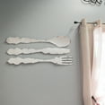 thumbnail image 5 of Zeckos White Metal Knife Fork Spoon Utensil Kitchen Decor Set of  3, 5 of 10