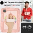 thumbnail image 2 of ELEHOLD 3-Layer Shockproof Case For iPad 8th/7th Generation, Rugged Cover with 360° Rotating Kickstand, Wrist Strap, Detachable Shoulder Strap, Pencil Holder, Rose Gold, 2 of 7