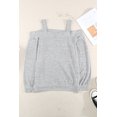 thumbnail image 2 of ABPHQTO Top de punto gris con hombros descubiertos y busto ahuecado para mujer, 2 of 5