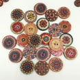 thumbnail image 3 of (15 mm) 100 piezas de botones aleatorios mezclados con pintura de flores, formas redondas, botones Retro de madera, colores surtidos para hacer manualidades DIY, 3 of 5