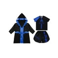 thumbnail image 3 of iiniim Enfants Garçons Uniforme de Boxe Long Cape à Capuche en Satin Peignoir de Boxe avec Ensemble de Survêtement d'Entraînement Bleu 16, 3 of 5
