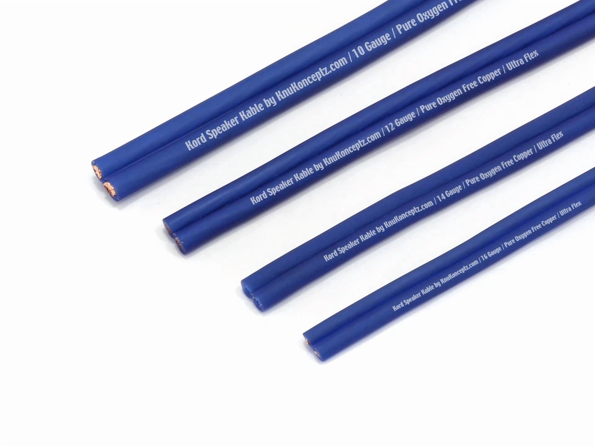 CRESTIN- Knukonceptz Kord Speaker Wire Ultra Flex Blue Ofc 12 Gauge Cable 10'