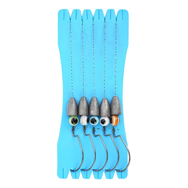 Fish Hooks, Fishing Lures Ball Head Heavier Design Rustproof Portable 5 Groups Nylon Line For Bass Trout Crappie